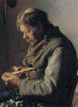 Anna Ancher Fisherman Lars Gaihede carving a stick